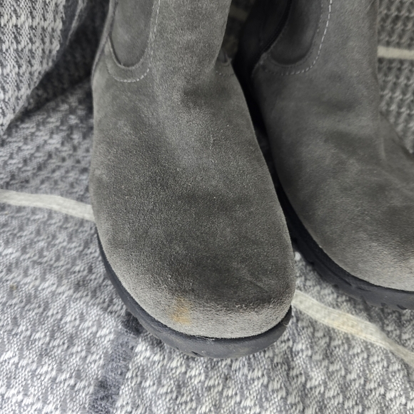 Bass Shannon Tie Back Short Black Leather Boots Sz 7 - Picture 5 of 8